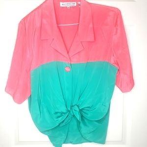 Vintage 80's 90's colorblock Miami retro shirt